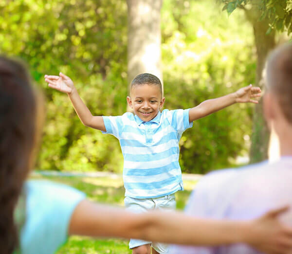 Adopted child runs to the new family